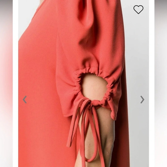 See By Chloé Peppery Red Keyhole Sleeve Dress Size US 4 French 36 - Picture 4 of 14